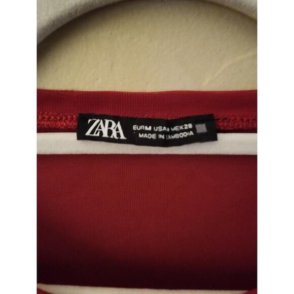 Zara Maroon Mesh Top Size M - Picture 2 of 4